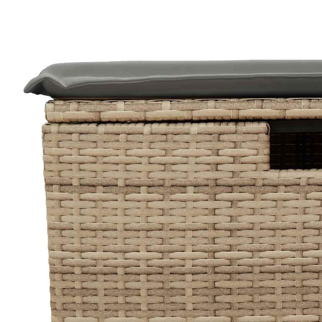 Set Divani da Giardino 7 pz con Cuscini Beige in Polyrattan