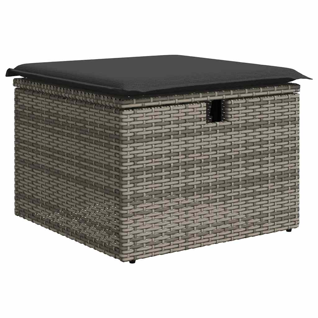 Set Divano da Giardino 5 pz con Cuscini Grigio in Polyrattan