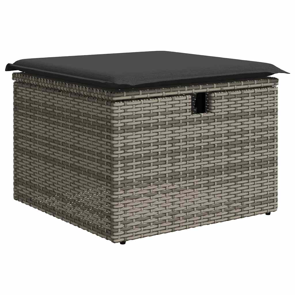 Set Divani da Giardino 7 pz con Cuscini Grigio in Polyrattan