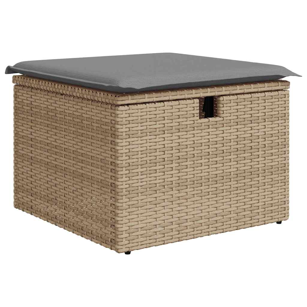 Set Divano da Giardino 4 pz con Cuscini Beige in Polyrattan