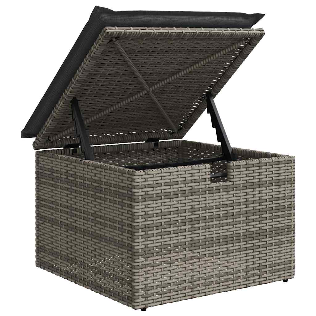 Set Divani da Giardino 4 pz con Cuscini in Polyrattan Grigio