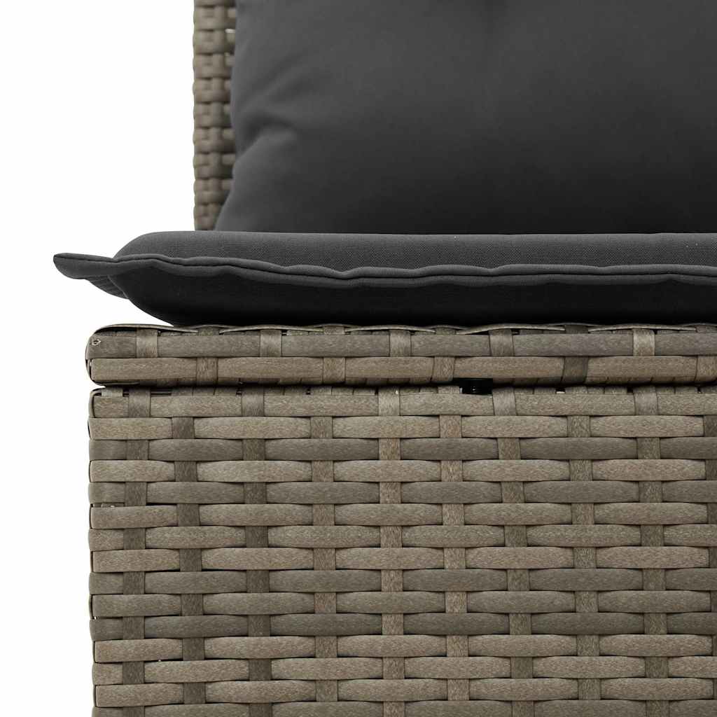 Set Divani da Giardino 4 pz con Cuscini in Polyrattan Grigio