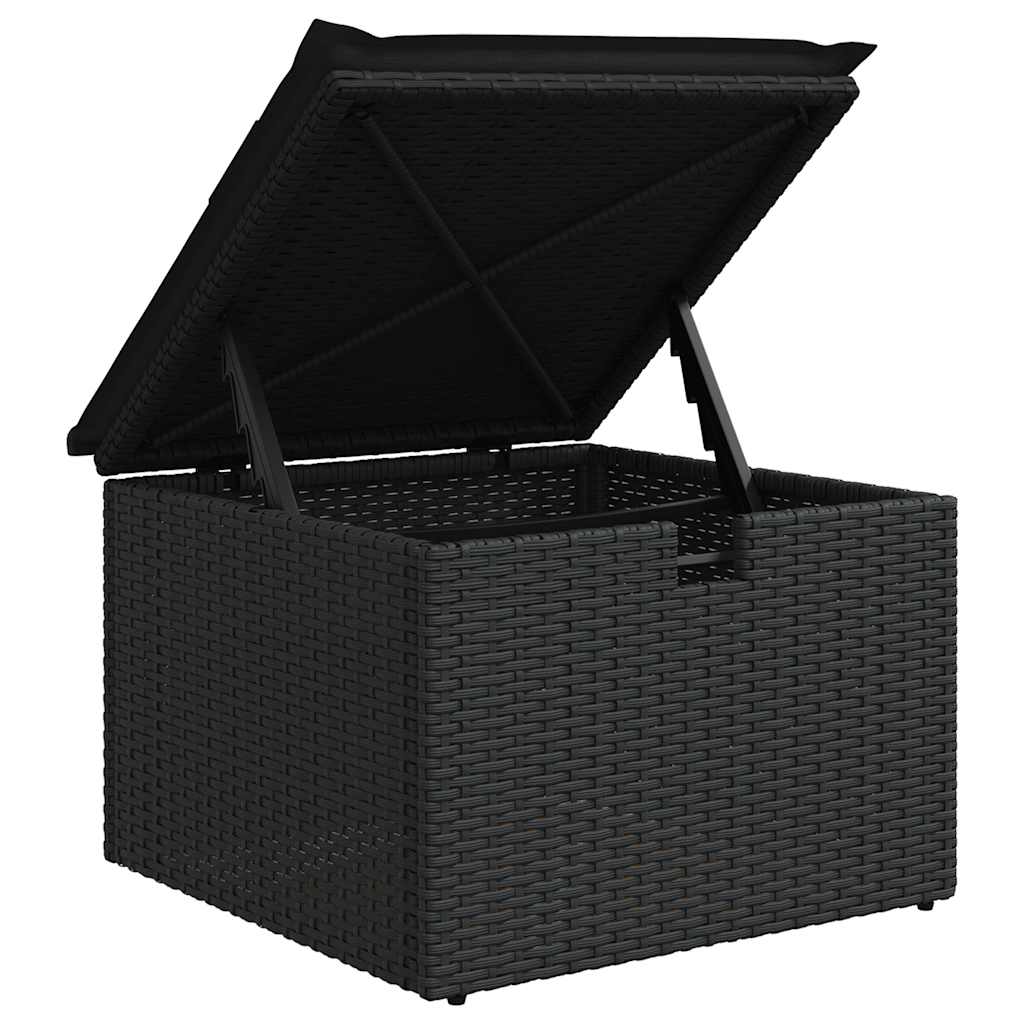 Set Divani da Giardino 5 pz con Cuscini in Polyrattan Nero