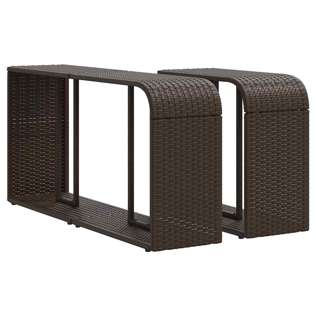 Set Divani da Giardino 10pz con Cuscini in Polyrattan Marrone