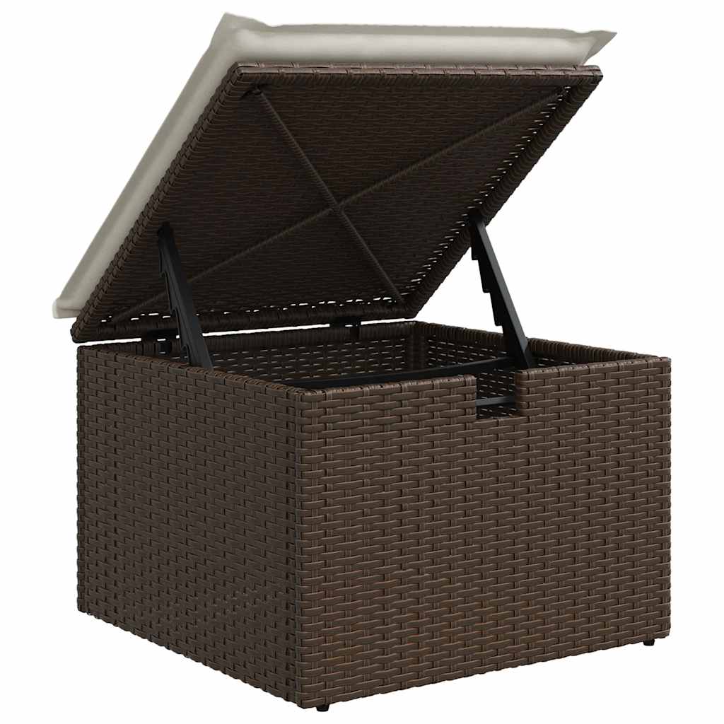 Set Divani da Giardino 10pz con Cuscini in Polyrattan Marrone