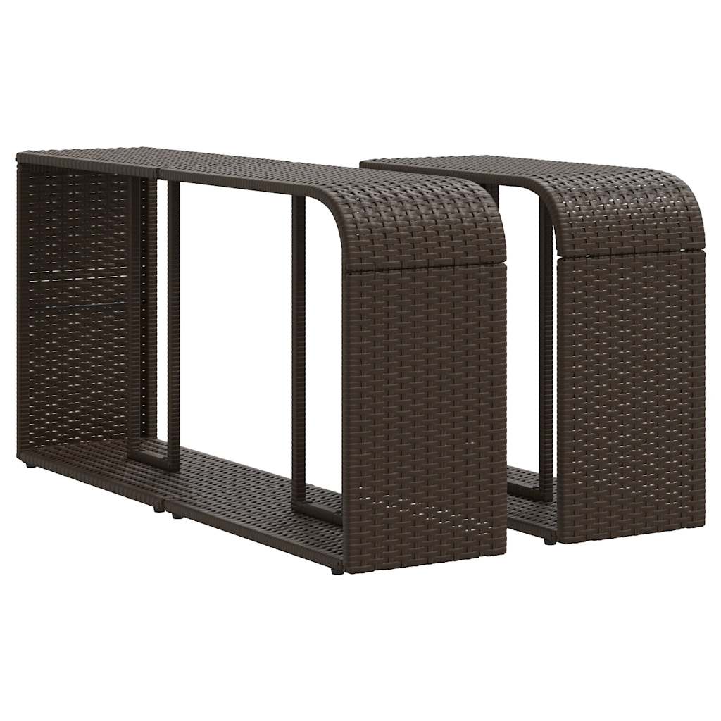 Set Divani da Giardino 11 pz con Cuscini Polyrattan Marrone