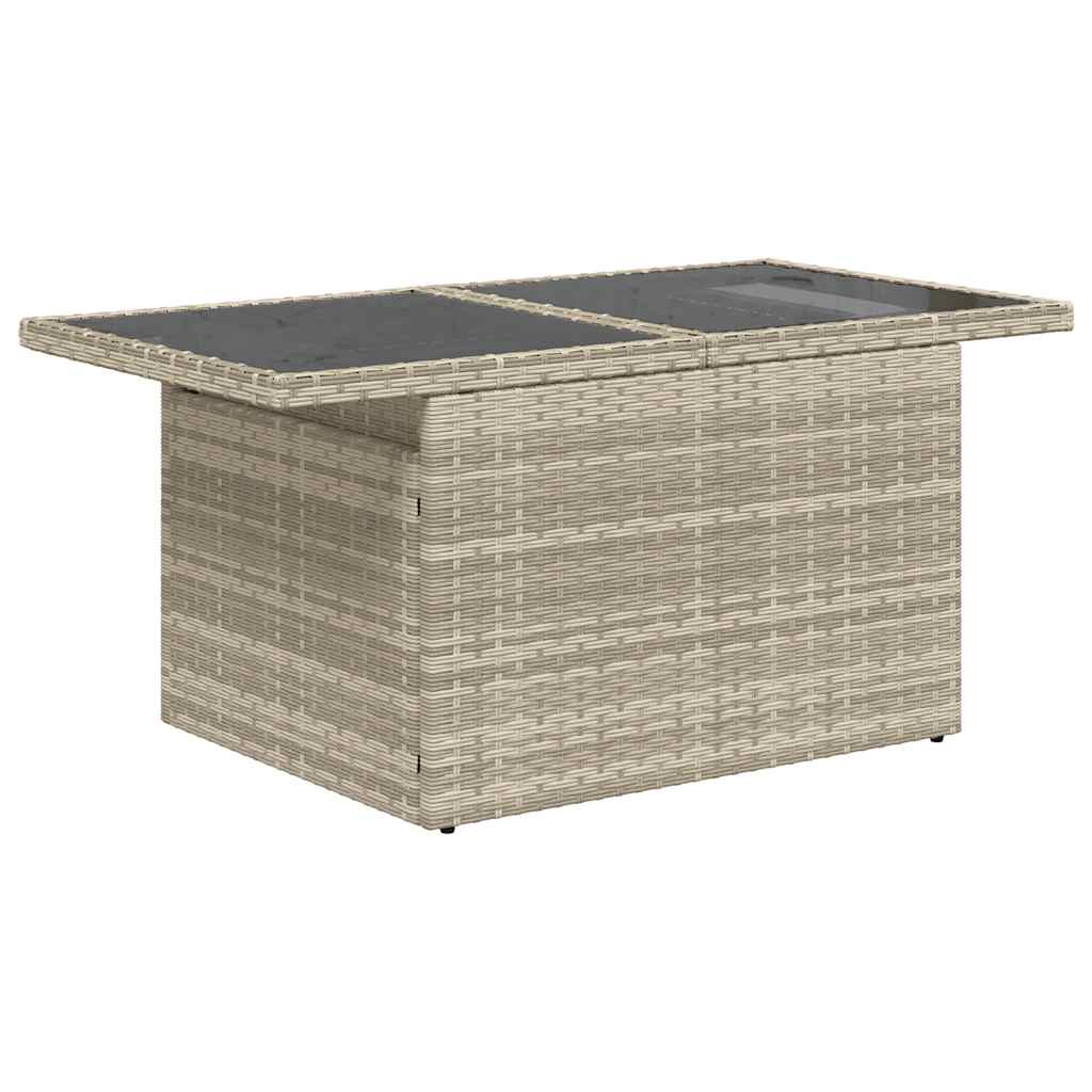 Set Divano da Giardino 8pz con Cuscini Grigio Chiaro Polyrattan