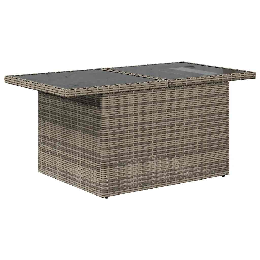 Set Divani da Giardino 11 pz con Cuscini in Polyrattan Grigio