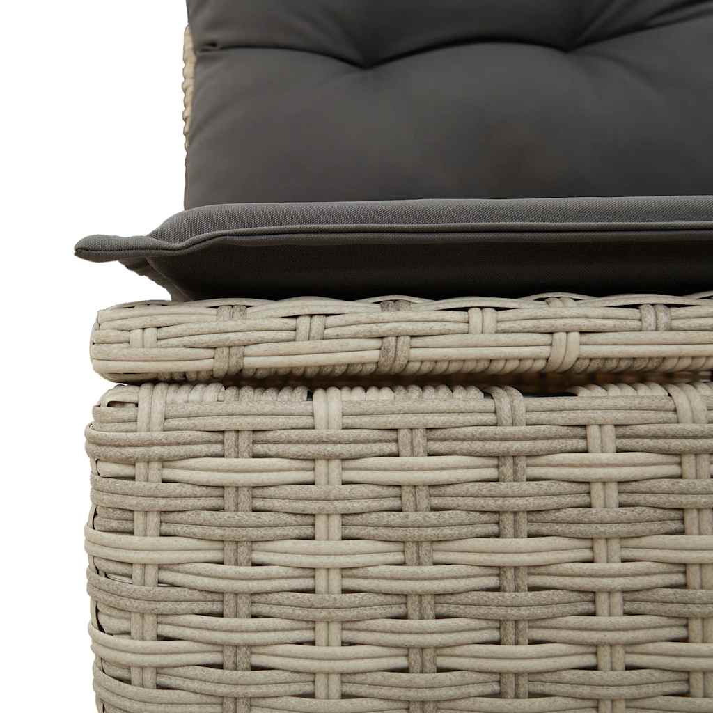 Set Divani da Giardino 11 pz con Cuscini in Polyrattan Grigio