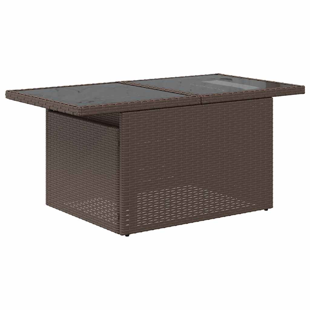 Set Divani da Giardino 7 pz con Cuscini Marrone in Polyrattan