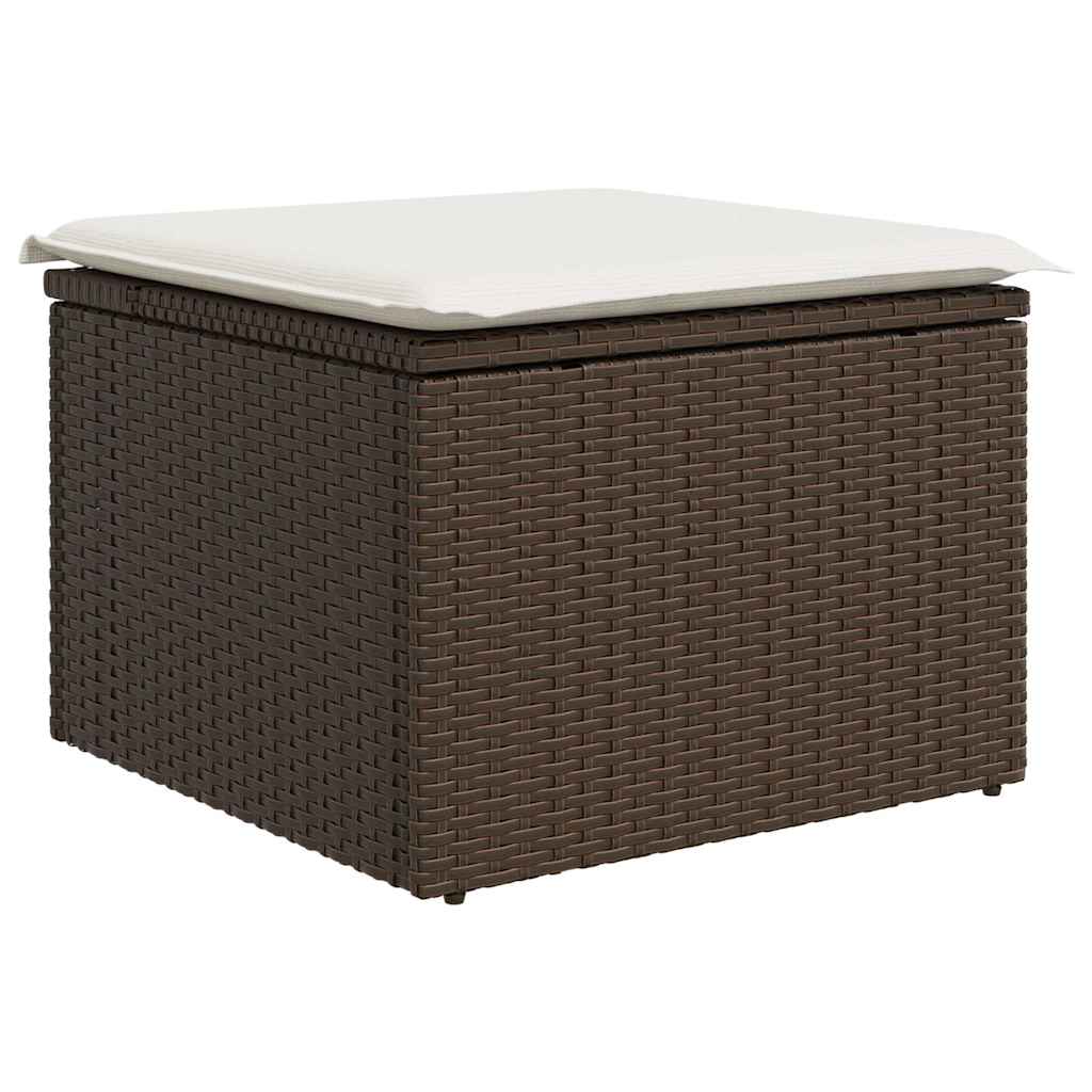 Set Divano da Giardino 6 pz con Cuscini Marrone in Polyrattan