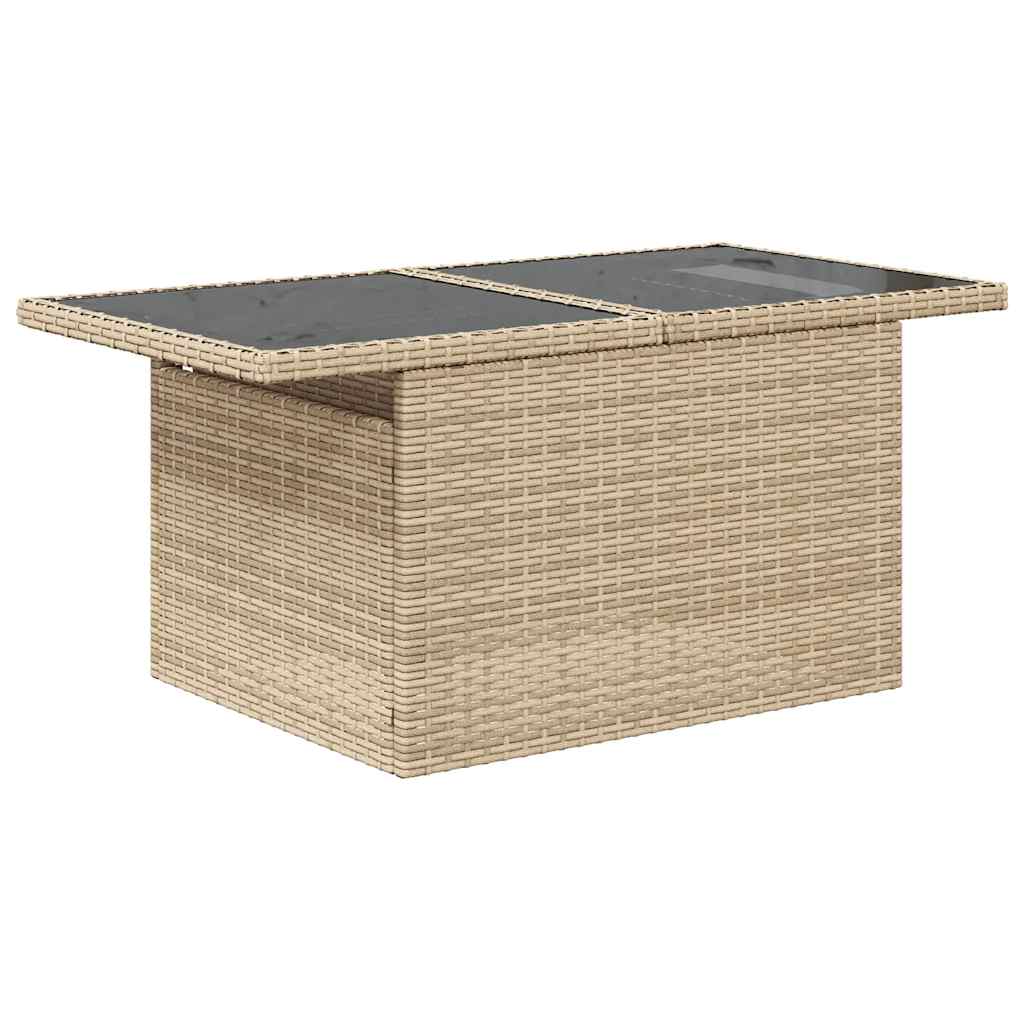 Set Divano da Giardino 6 pz con Cuscini Beige in Polyrattan