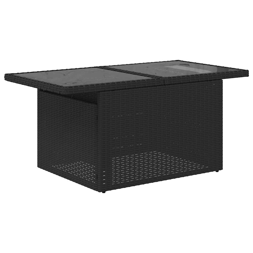 Set Divani da Giardino con Cuscini 7pz Nero Polyrattan