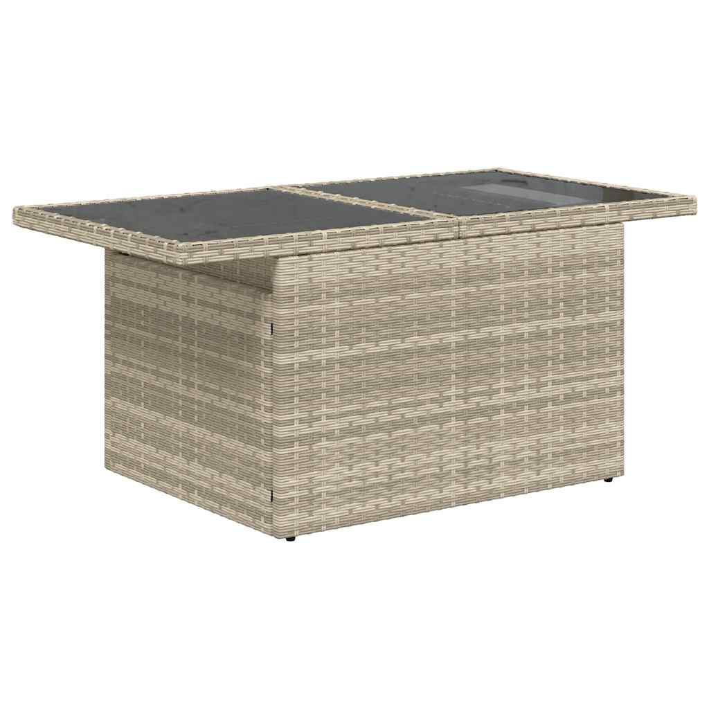 Set Divani da Giardino 7pz con Cuscini Grigio Chiaro Polyrattan