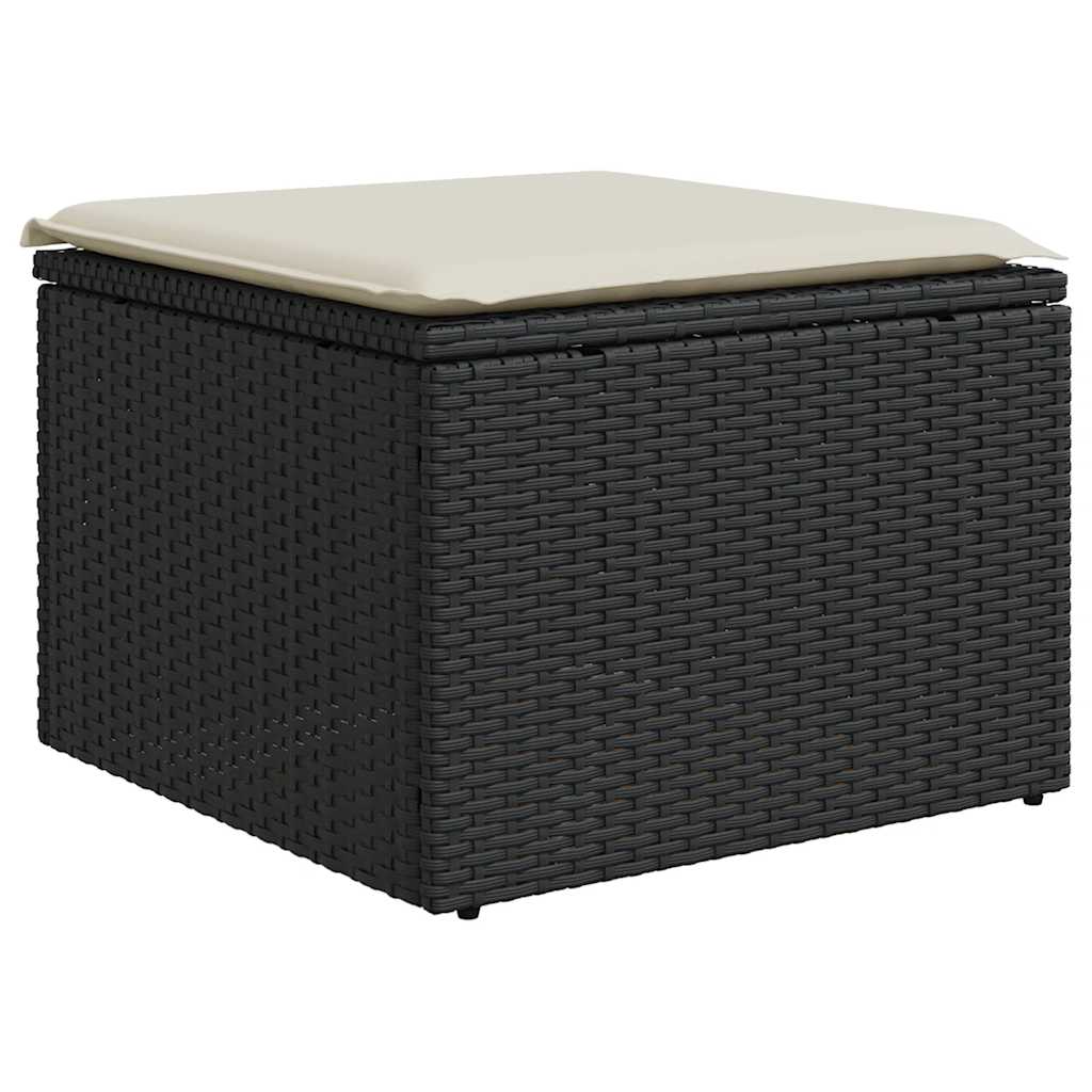 Set Divani da Giardino con Cuscini 8 pz Nero in Polyrattan