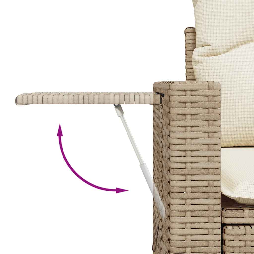 Set Divano da Giardino 10 pz con Cuscini Beige in Polyrattan