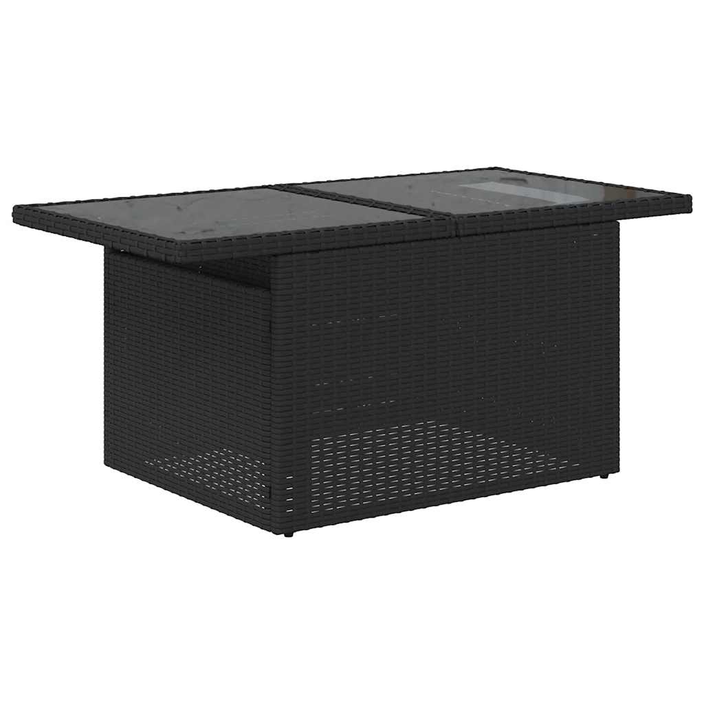 Set Divani da Giardino 11 pz con Cuscini in Polyrattan Nero