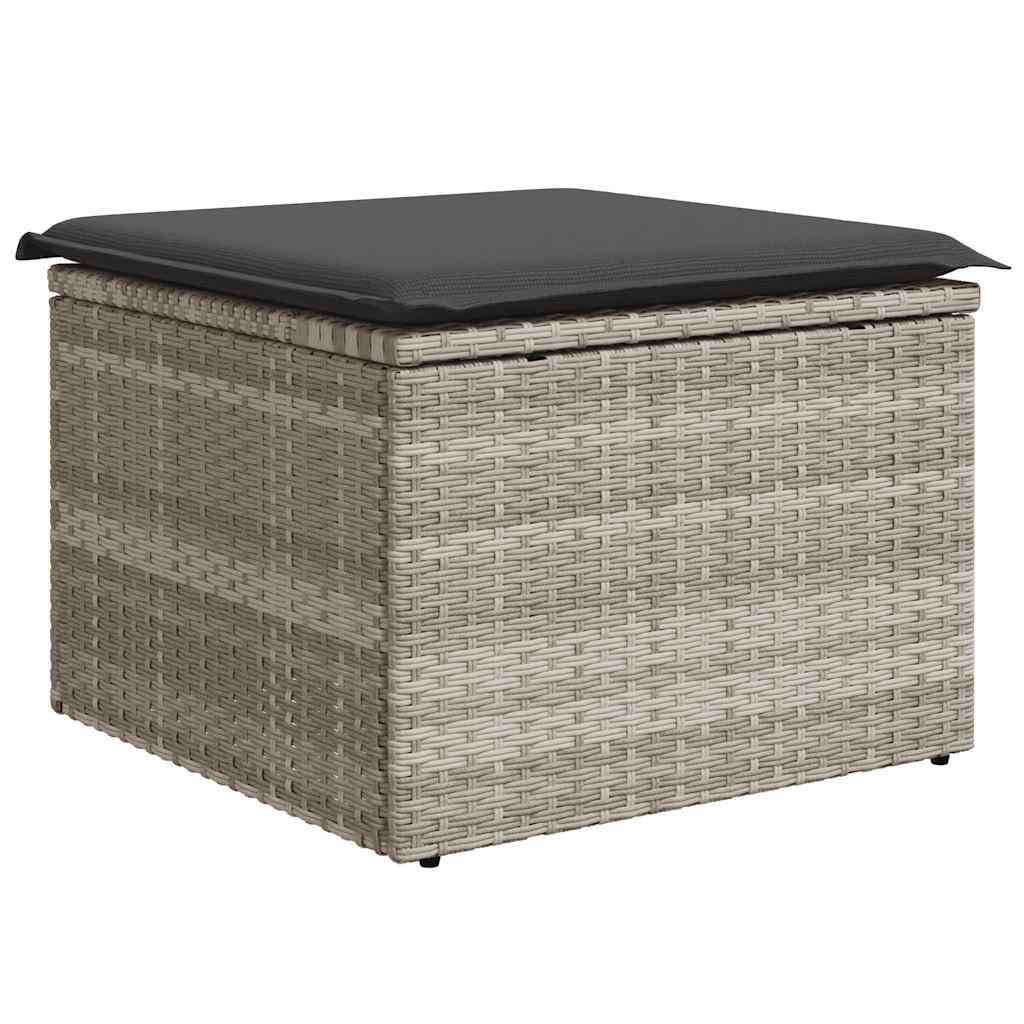 Set Divano da Giardino 6pz con Cuscini Grigio Chiaro Polyrattan