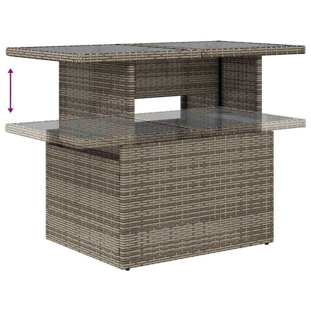 Set Divani da Giardino 11 pz con Cuscini in Polyrattan Grigio