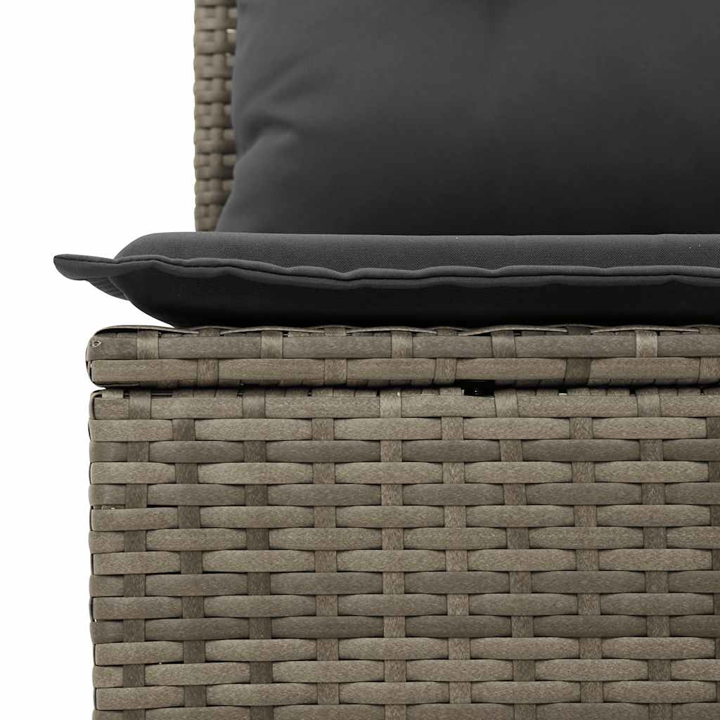 Set Divani da Giardino 11 pz con Cuscini in Polyrattan Grigio