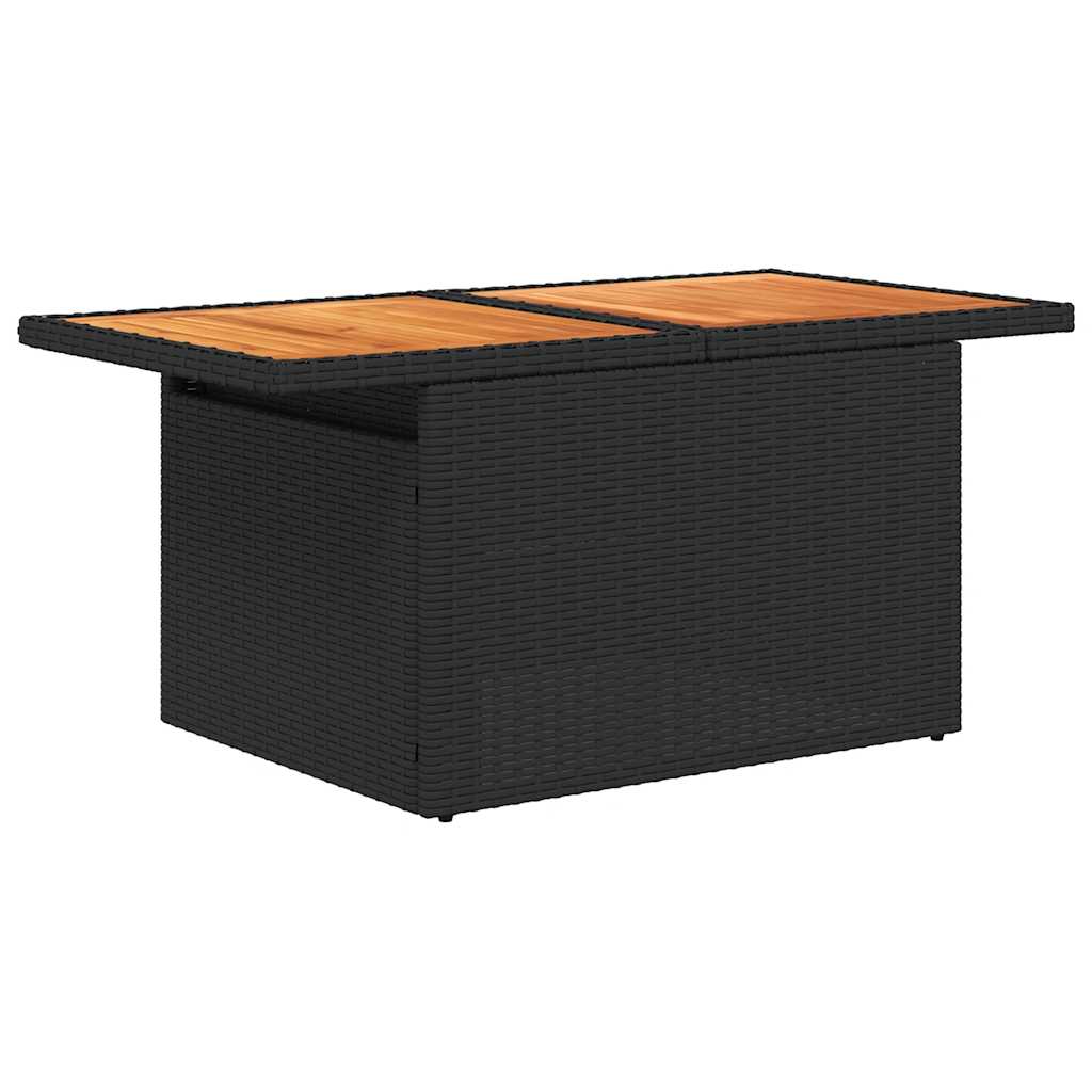 Set Divani da Giardino con Cuscini 7pz Nero Polyrattan