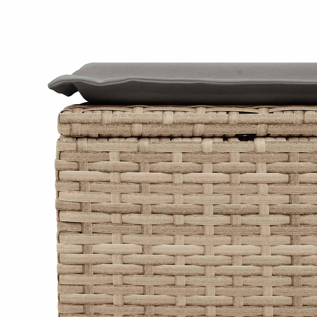 Set Divani da Giardino 7 pz con Cuscini Beige in Polyrattan