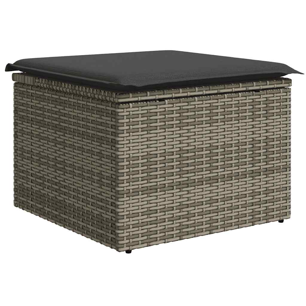 Set Divani da Giardino 7 pz con Cuscini Grigio in Polyrattan