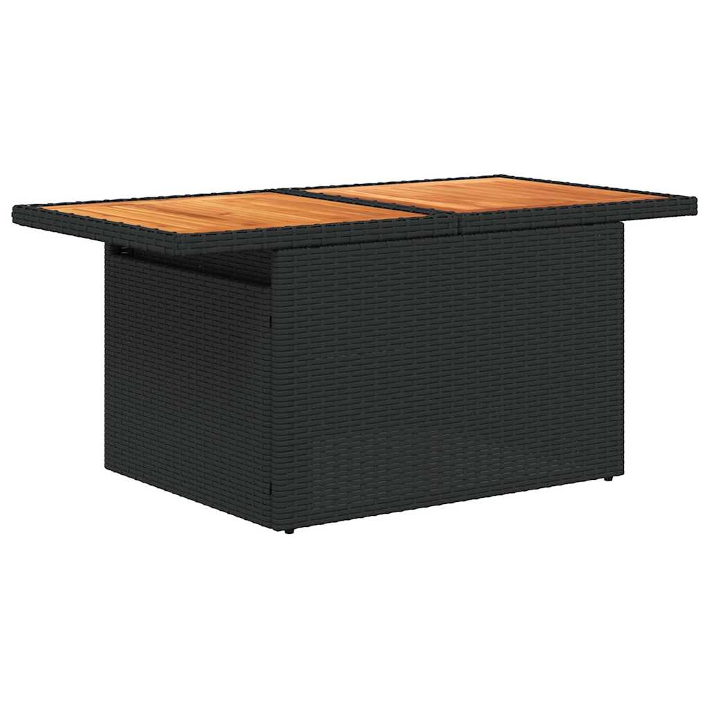 Set Divani da Giardino con Cuscini 8 pz Nero in Polyrattan