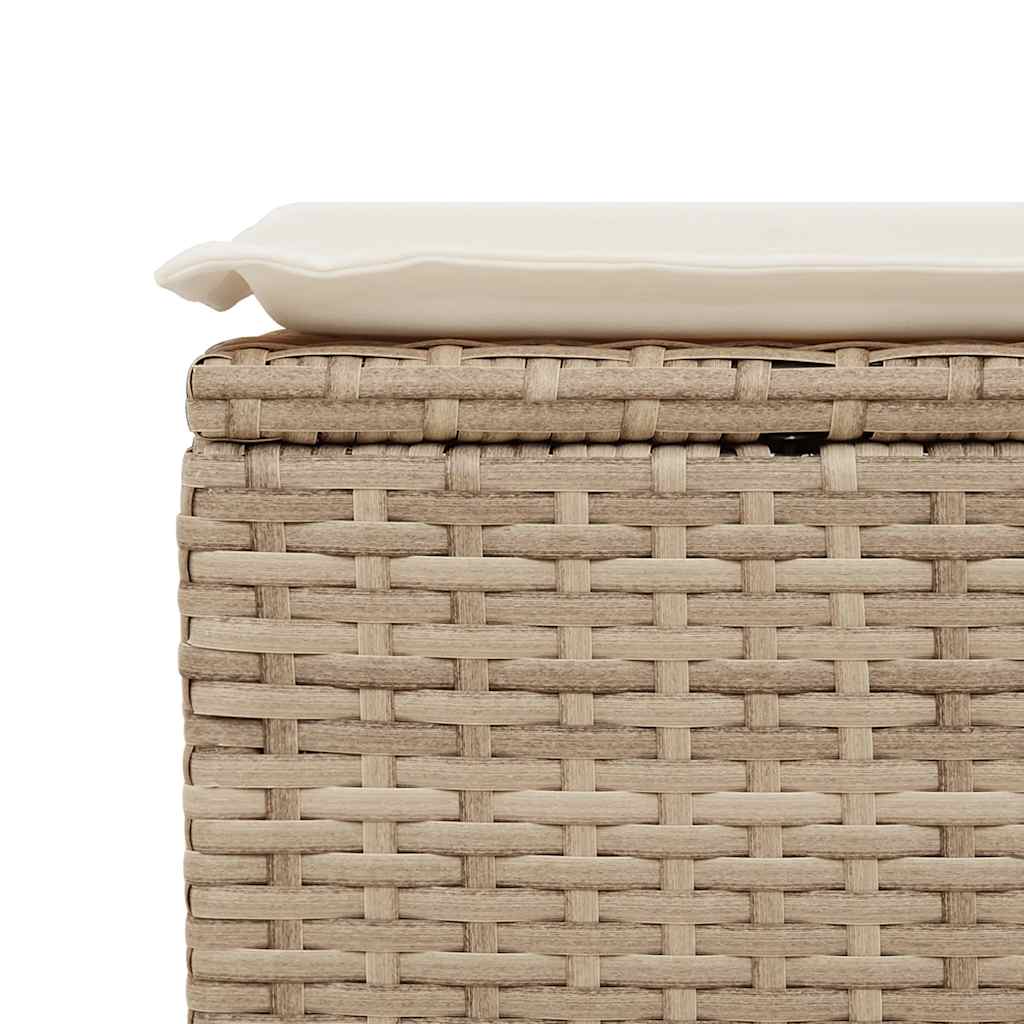 Set Divano da Giardino 9 pz con Cuscini Beige in Polyrattan