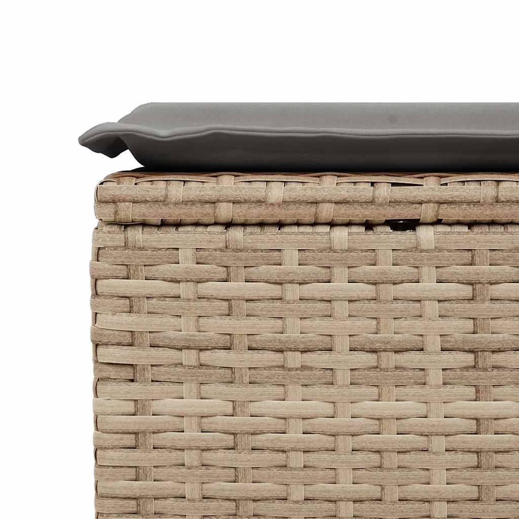 Set Divano da Giardino 9 pz con Cuscini Beige in Polyrattan