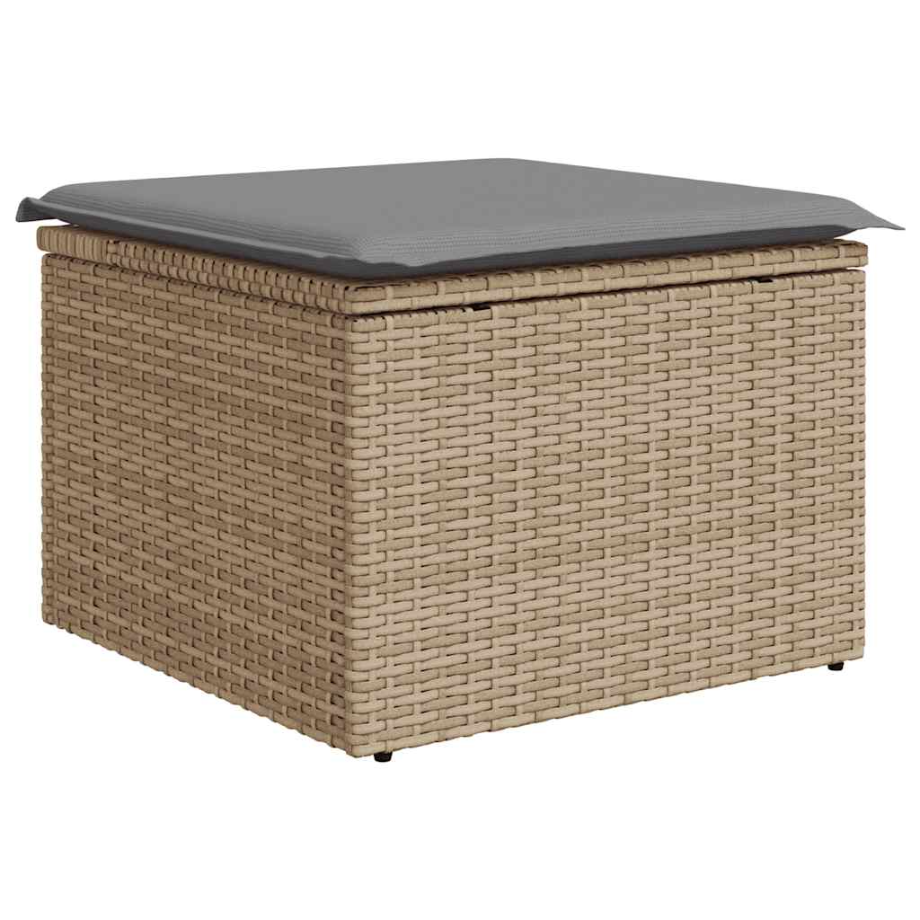 Set Divano da Giardino 6 pz con Cuscini Beige in Polyrattan