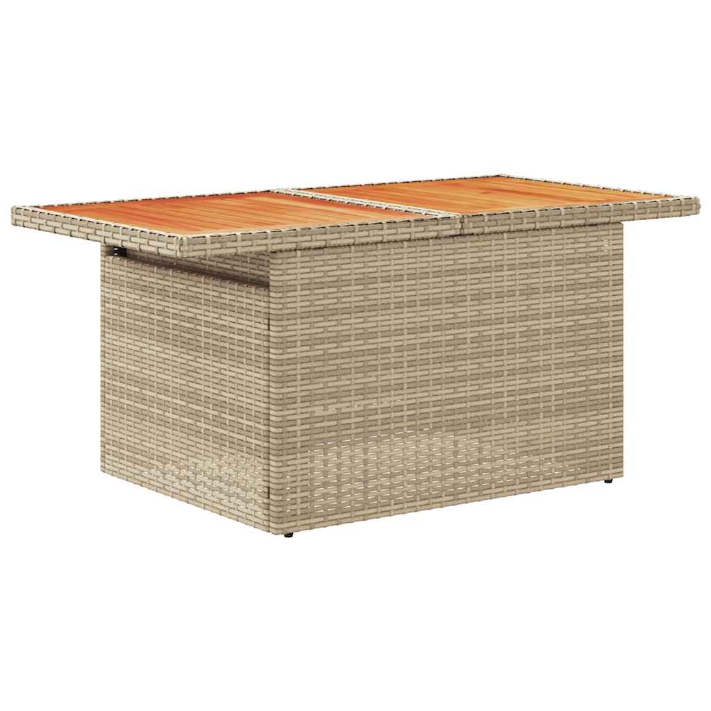 Set Divano da Giardino 8 pz con Cuscini Beige Polyrattan Acacia