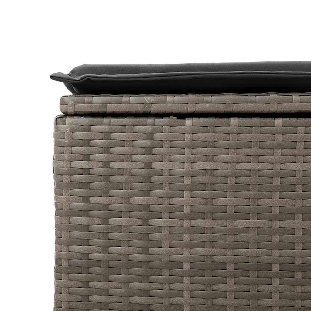 Set Divano da Giardino 6pz con Cuscini Grigio Polyrattan Acacia