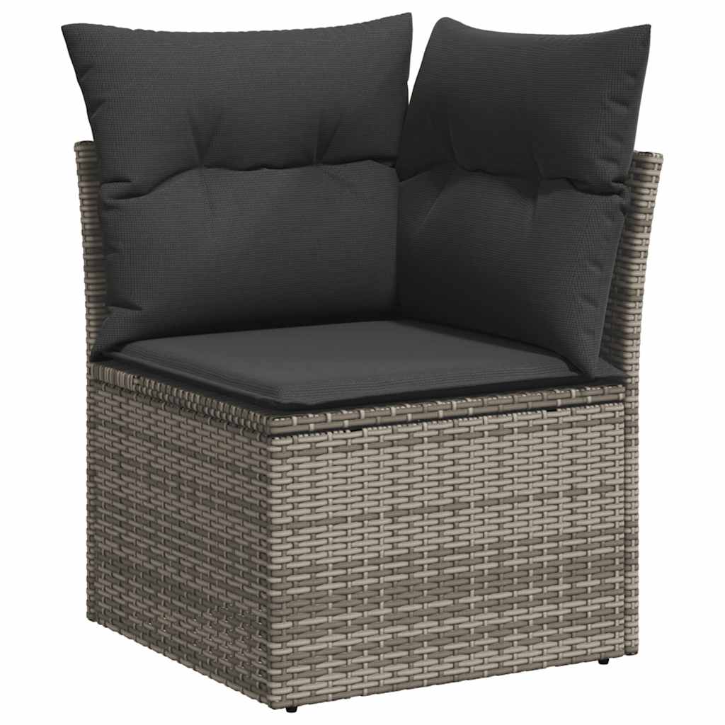 Set Divano Giardino 5 pz con Cuscini Grigio Polyrattan Acacia