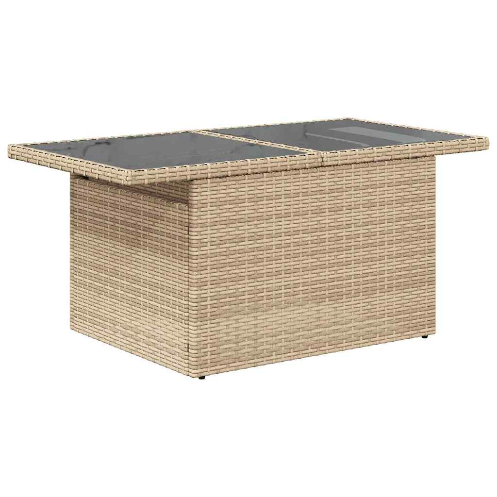 Set Divani da Giardino 7 pz con Cuscini Beige Polyrattan Acacia