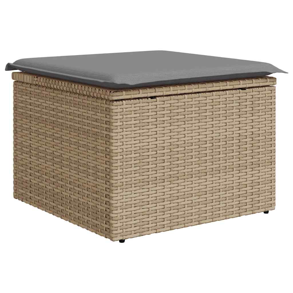 Set Divani da Giardino 7 pz con Cuscini Beige Polyrattan Acacia