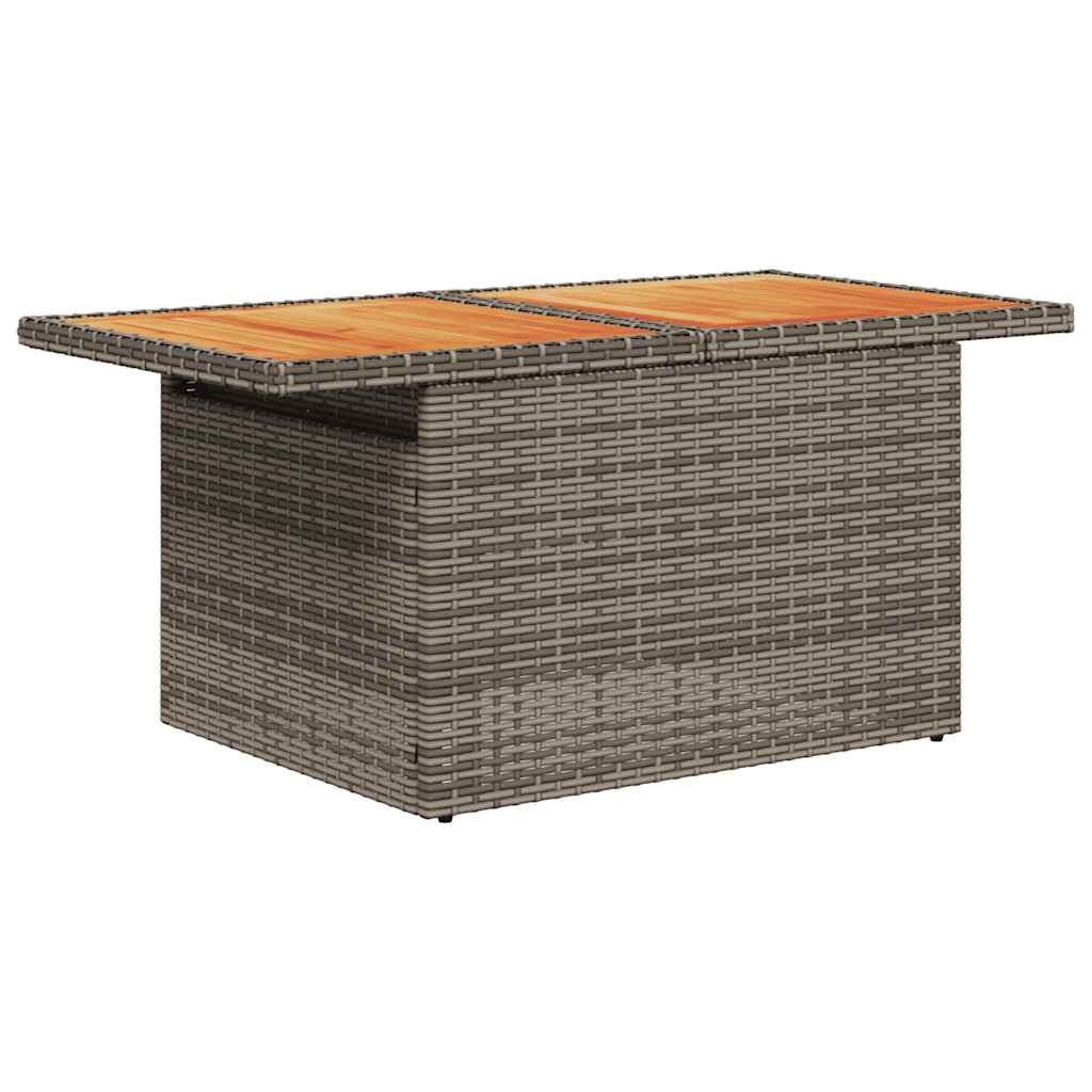 Set Divani Giardino 11 pz con Cuscini Polyrattan Acacia Grigio