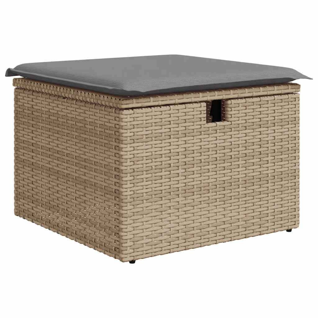 Set Divano da Giardino 8 pz con Cuscini Beige Polyrattan Acacia