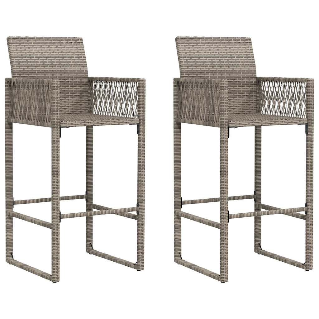 Set Bar da Giardino 3pz senza Cuscini Grigio Polyrattan Acacia