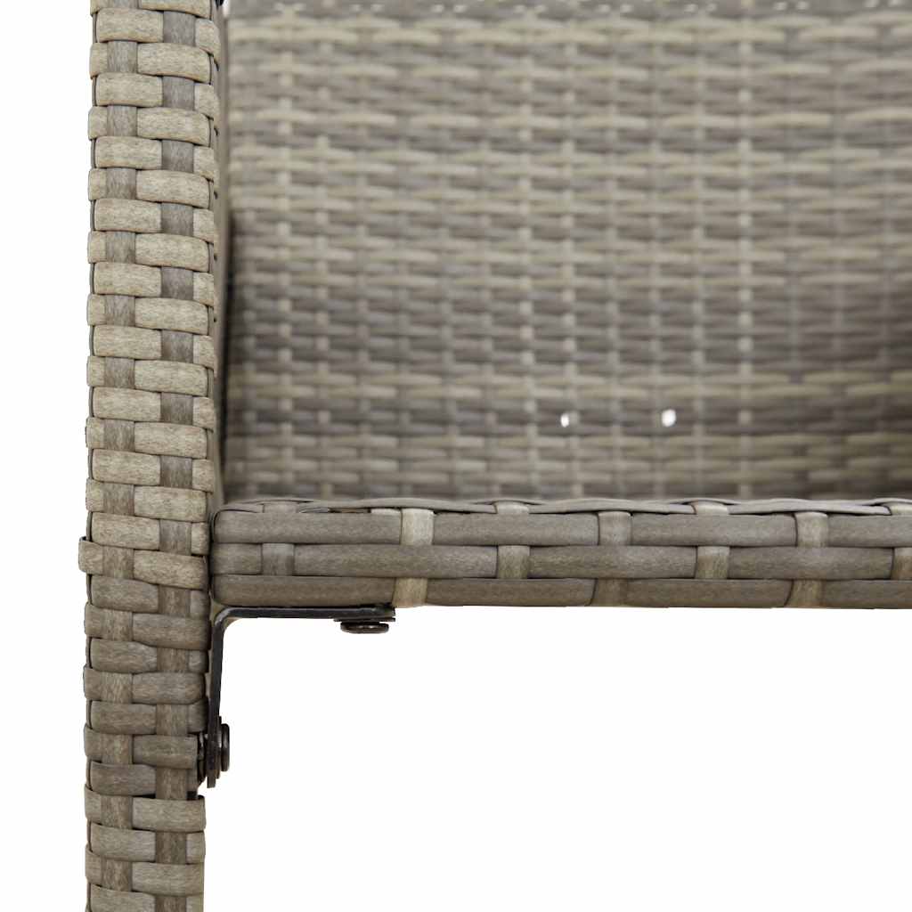 Set Bar da Giardino 3pz senza Cuscini Grigio Polyrattan Acacia