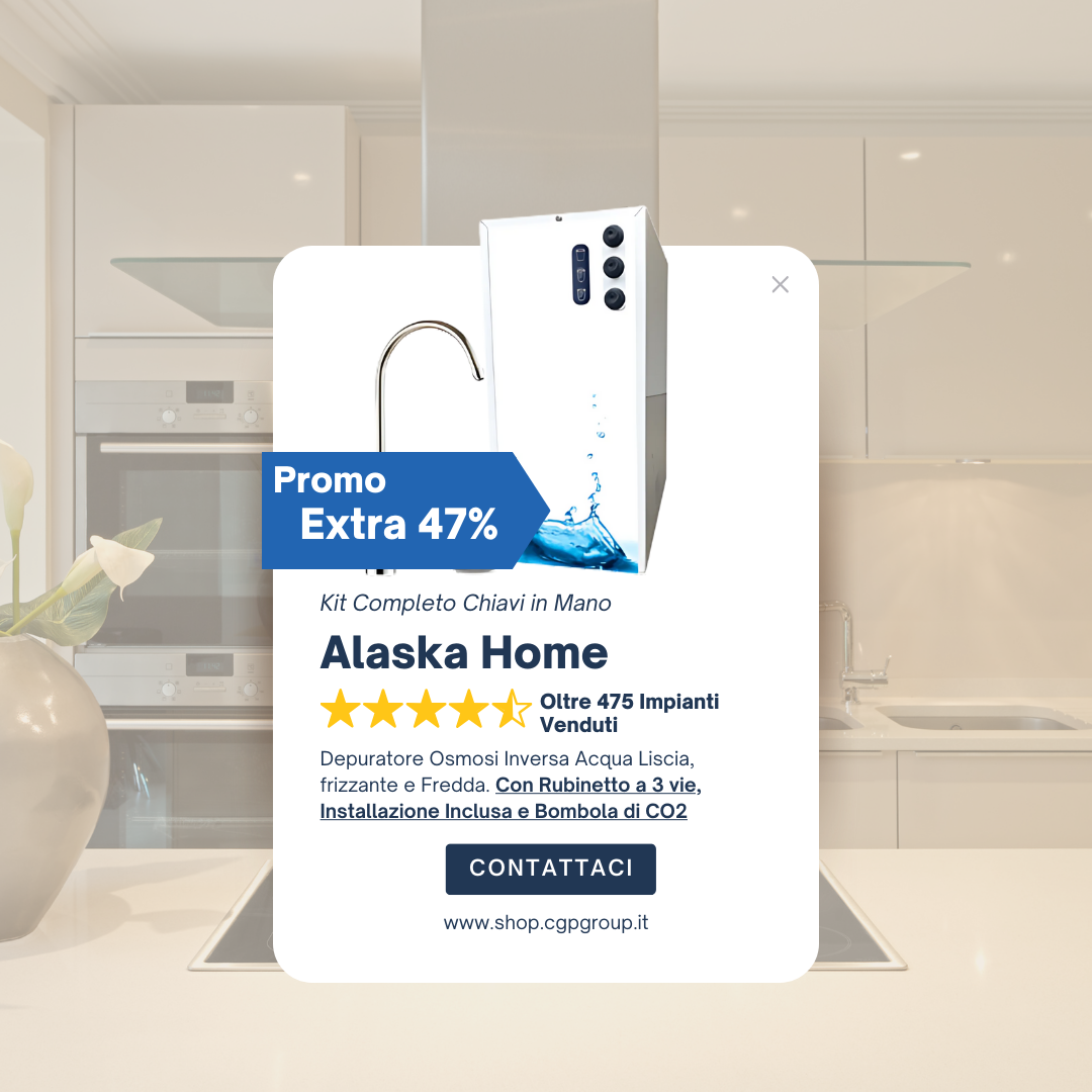 Alaska Home Refrigeratore Osmosi Inversa Acqua Liscia, Frizzante e Fredda