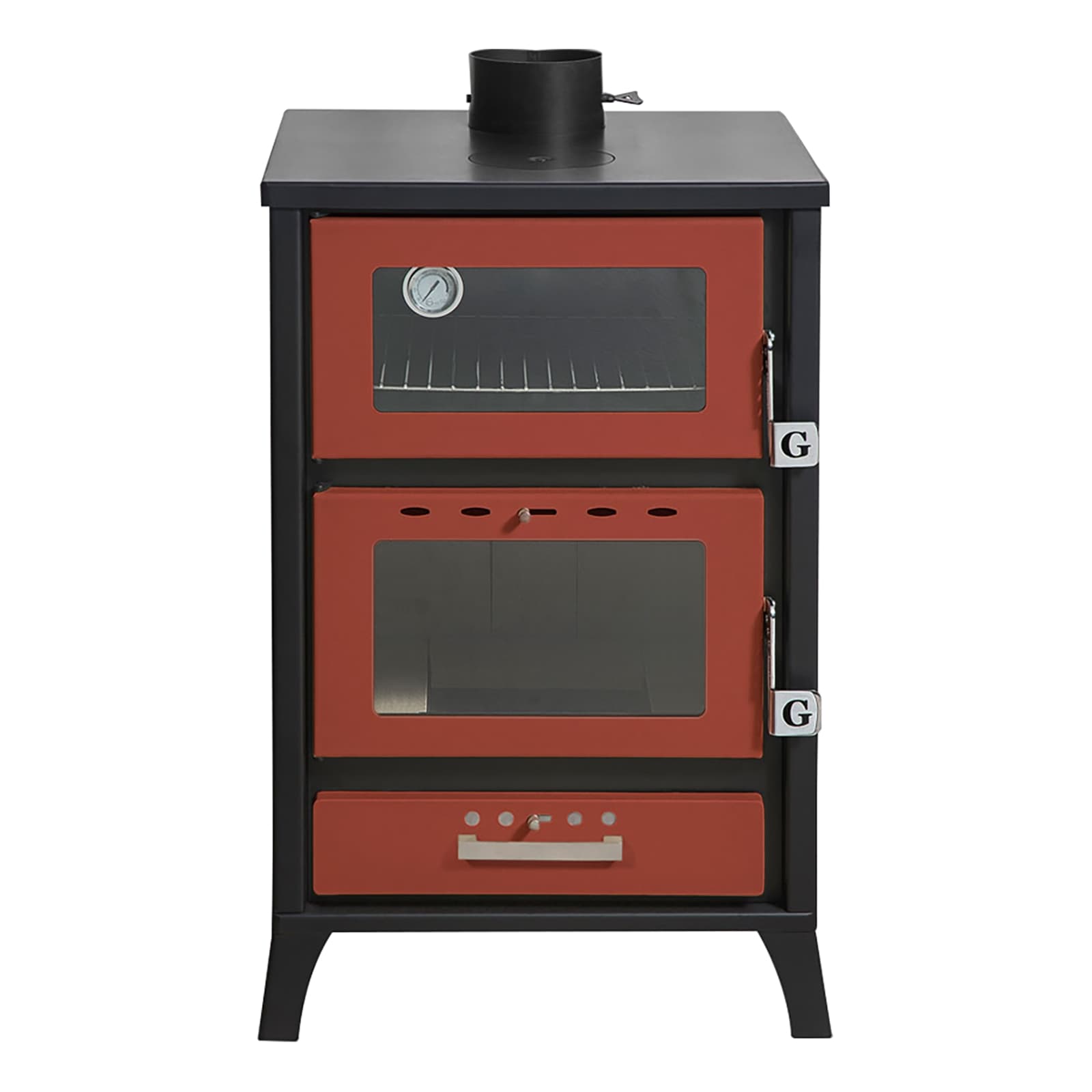 Stufa A Legna Con Forno Marika Rossa 22 Kw L50,5xp58,5xh91,5