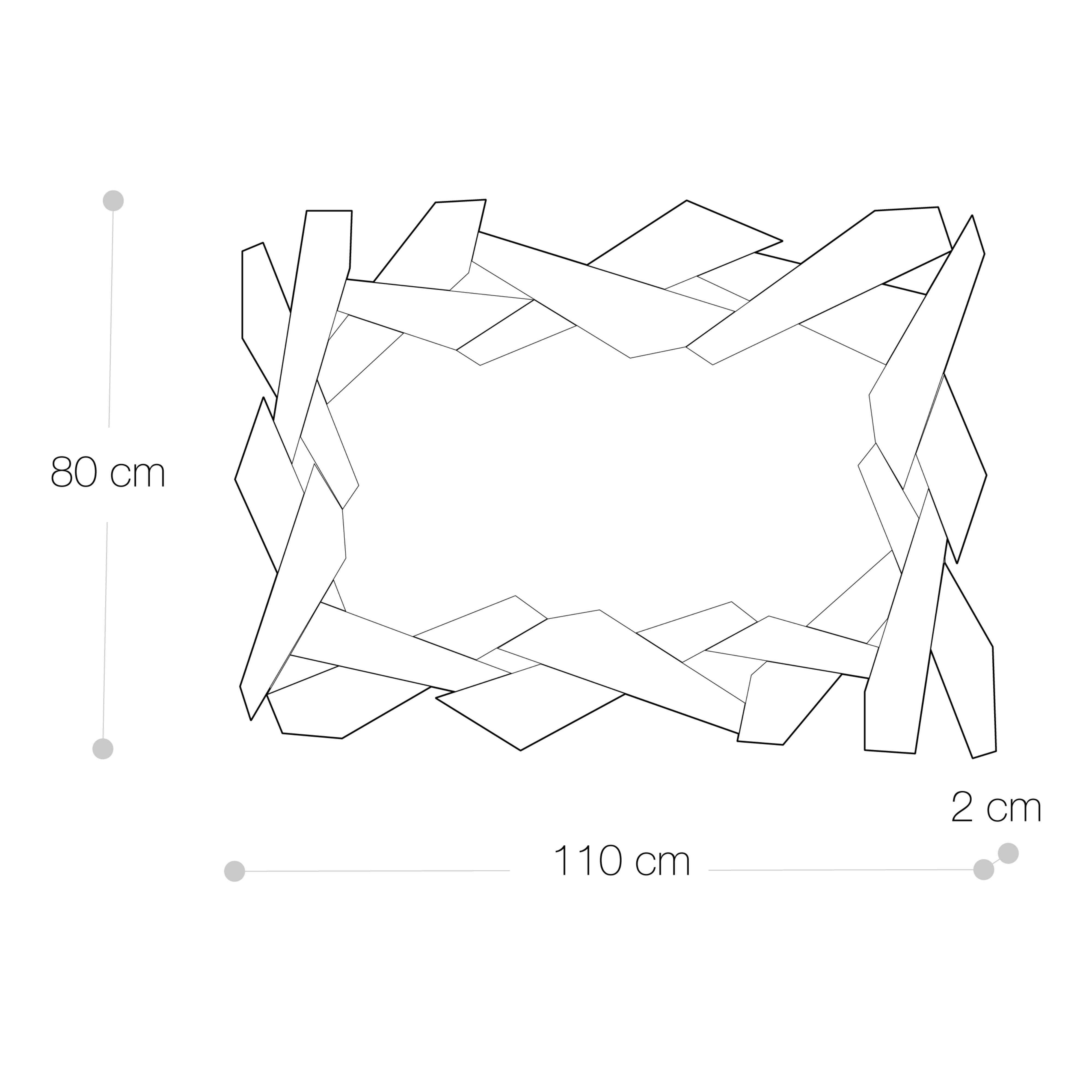 Specchio Decorativo Da Parete Rettangolare Con Cornice Sagomata (110x80)