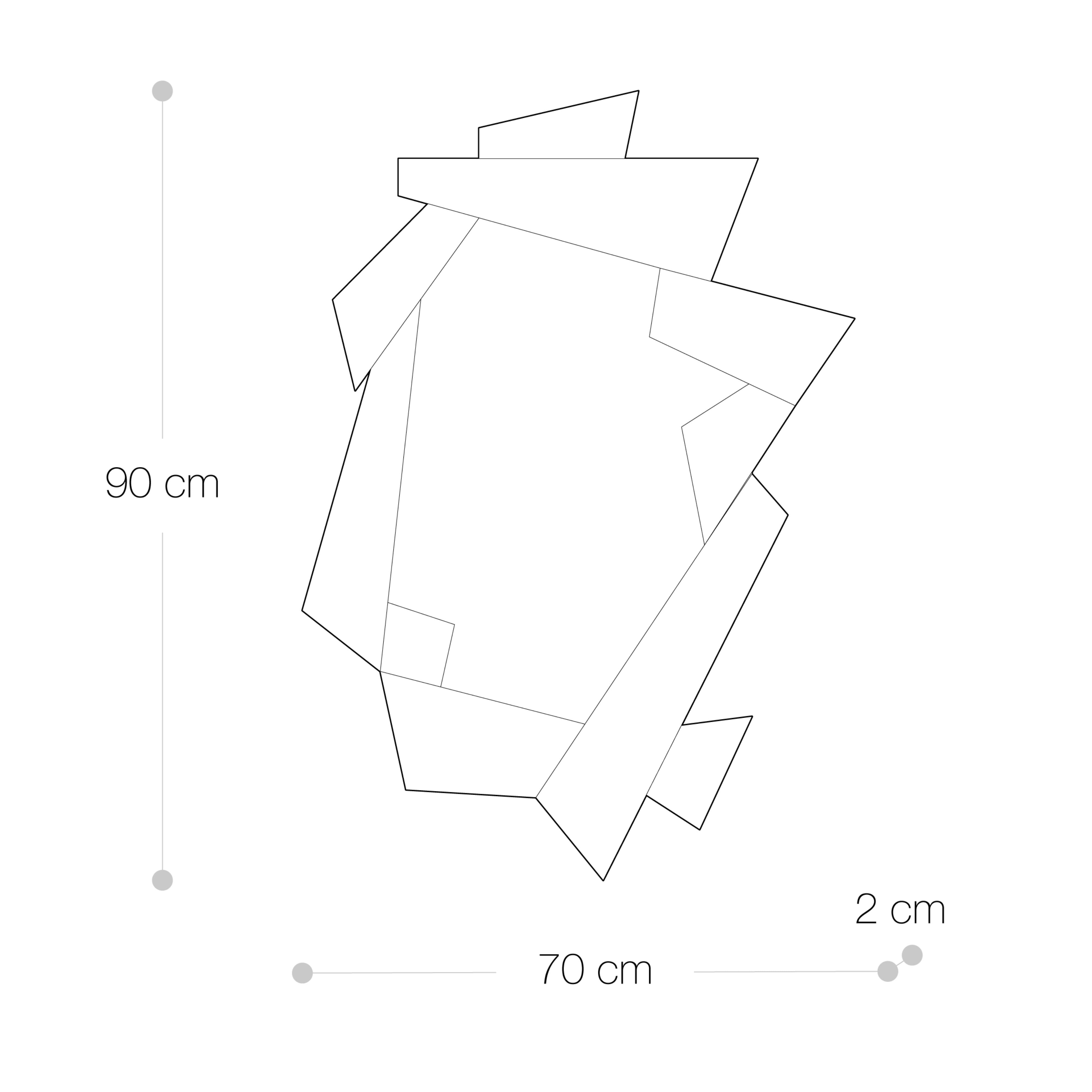 Specchio Decorativo Da Parete Rettangolare Con Cornice Sagomata (90x70)