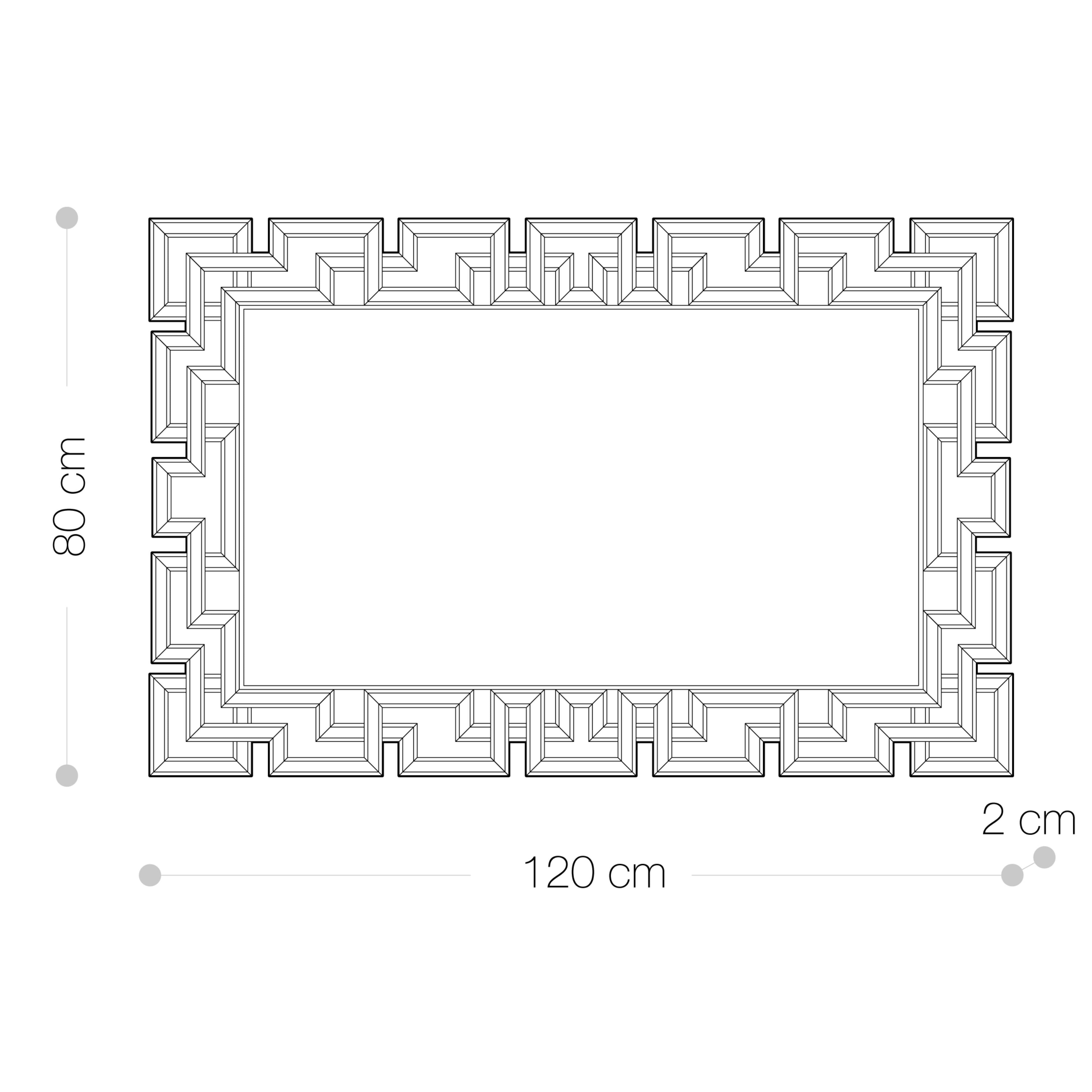 Specchio Decorativo Da Parete Rettangolare Con Cornice Sagomata (120x80)