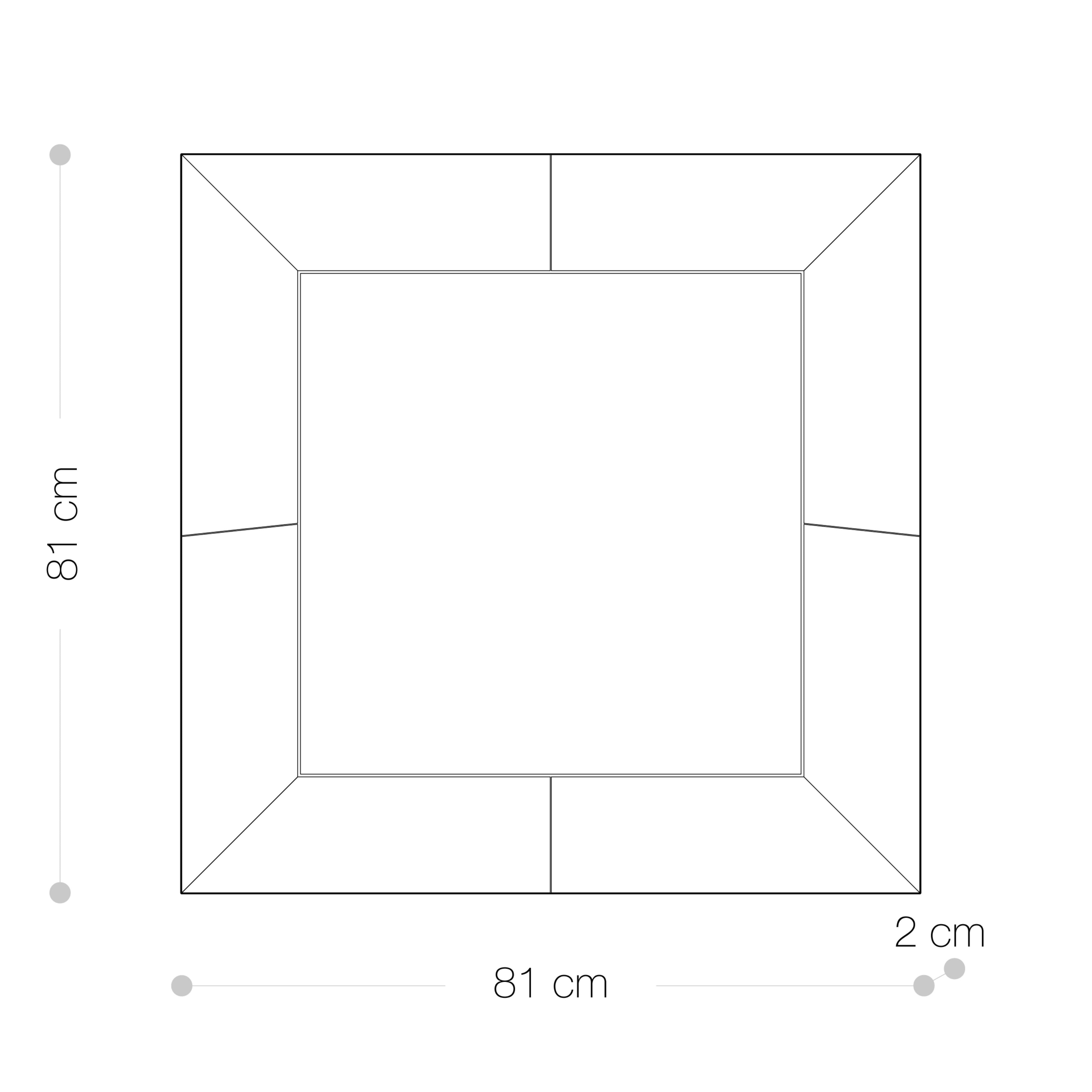 Specchio Decorativo Da Parete Quadrato Con Cornice In Vetro (81x81)