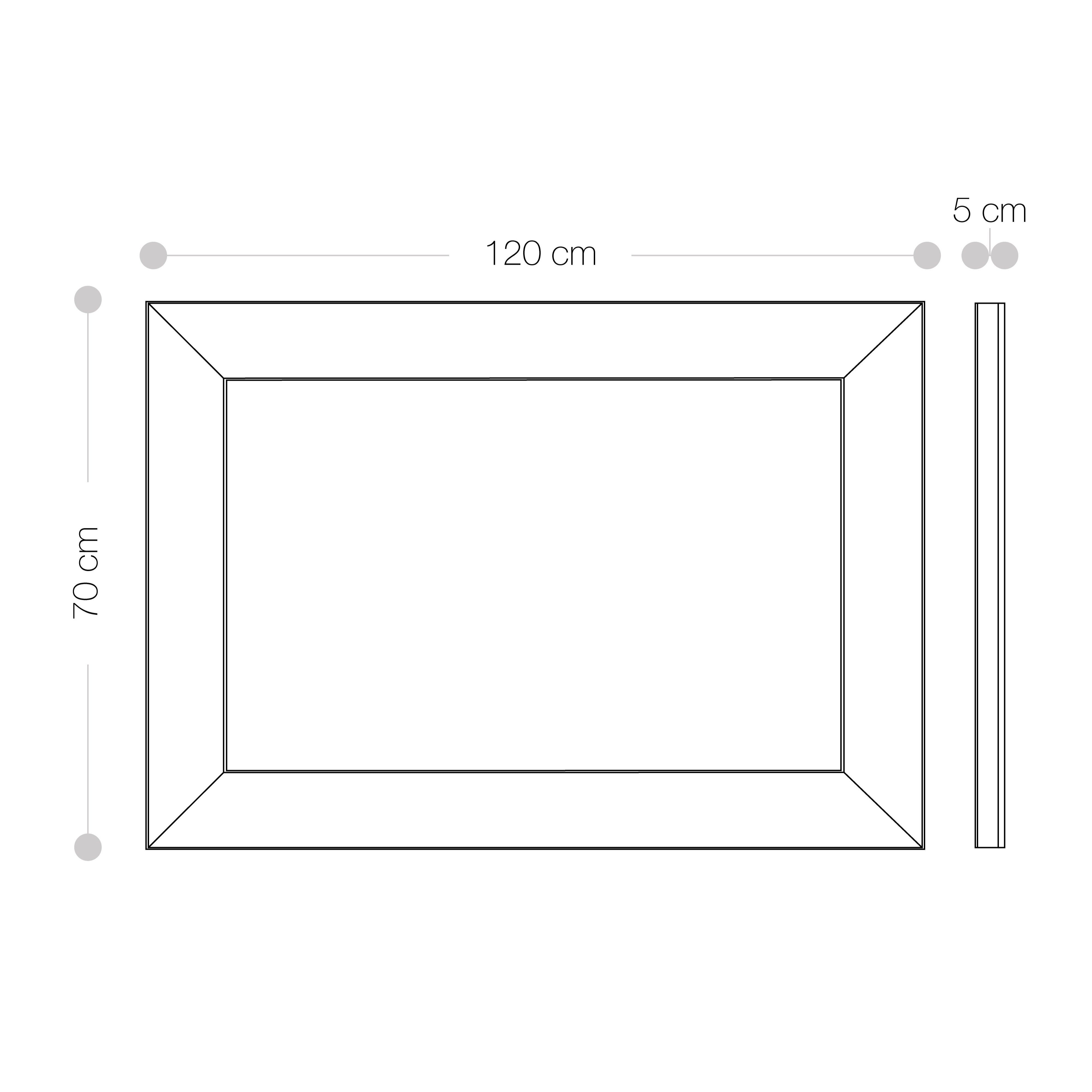 Specchio Decorativo Da Parete Rettangolare Con Cornice In Vetro (120x70)