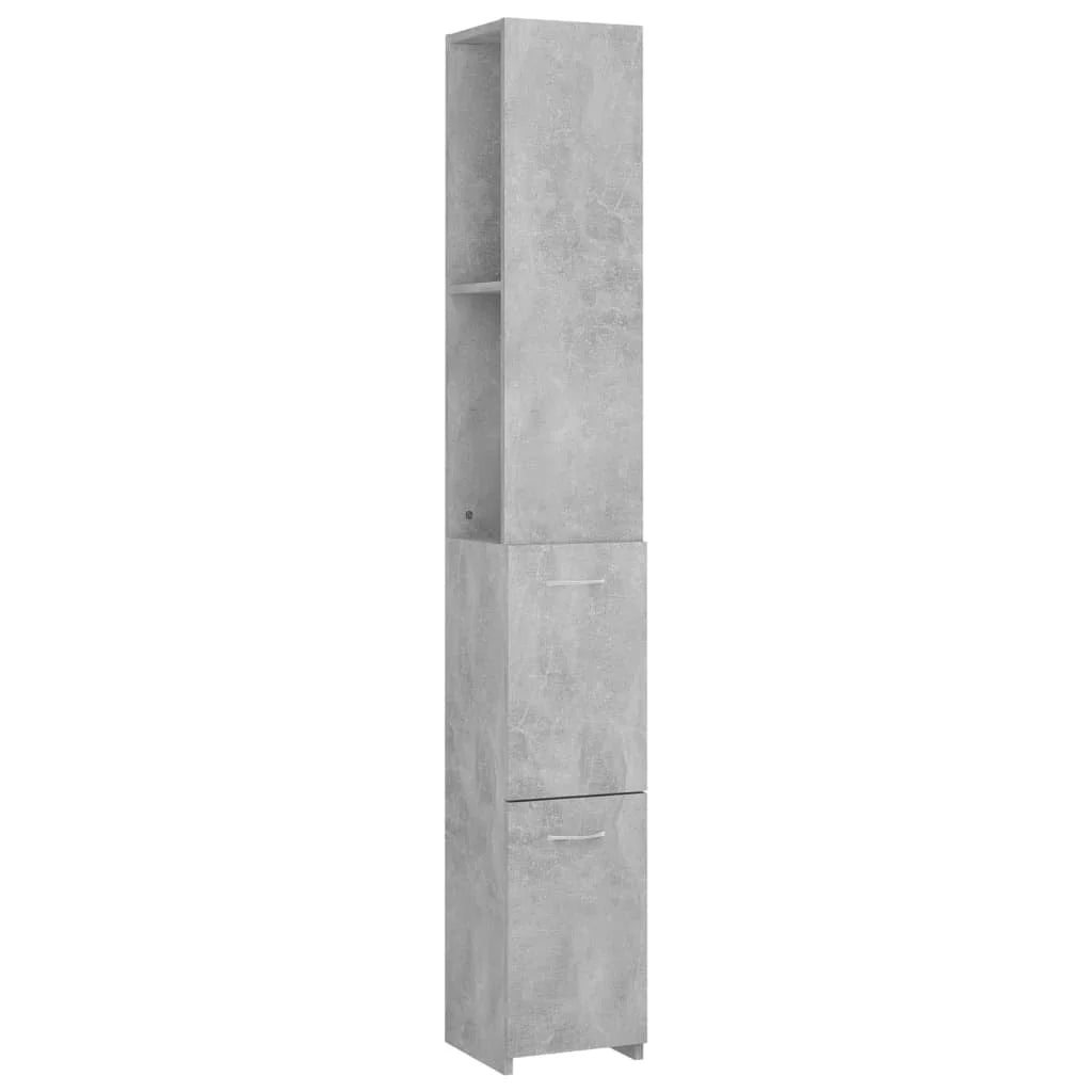 Armadietto Bagno Grigio Cemento 25x26,5x170cm Legno
