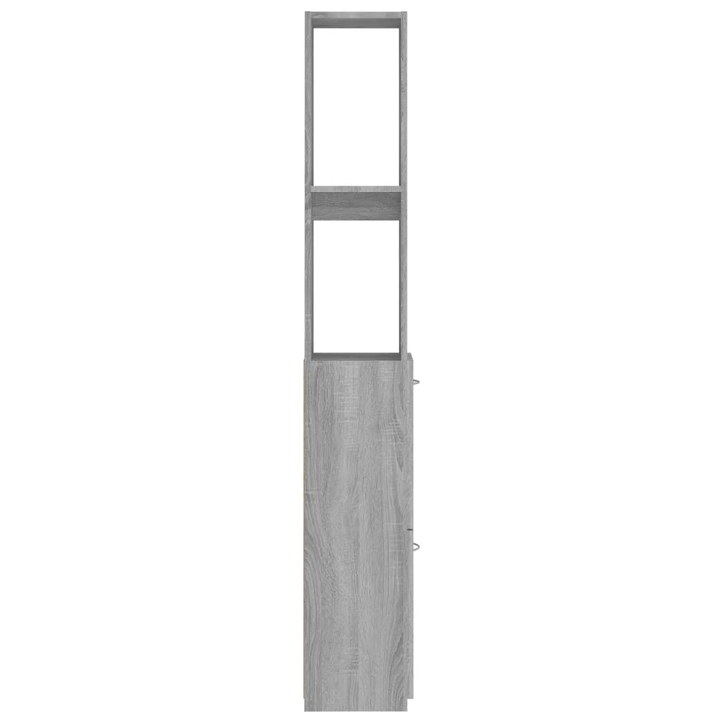Armadietto Bagno Grigio Sonoma 25x26,5x170 cm Legno