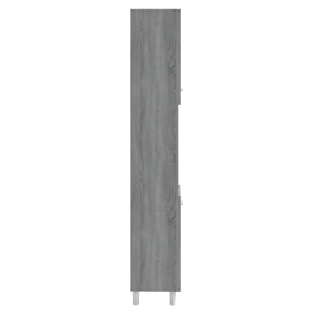 Armadietto Bagno Grigio Sonoma 30x30x179cm in Legno